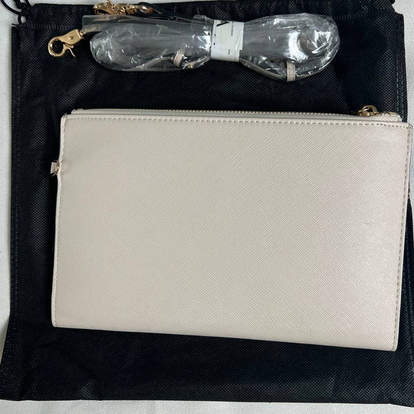 NWT Vanessa Williams Off White Large Lush Clutch Shoulder Strap Wristlet - Picture 5 of 5